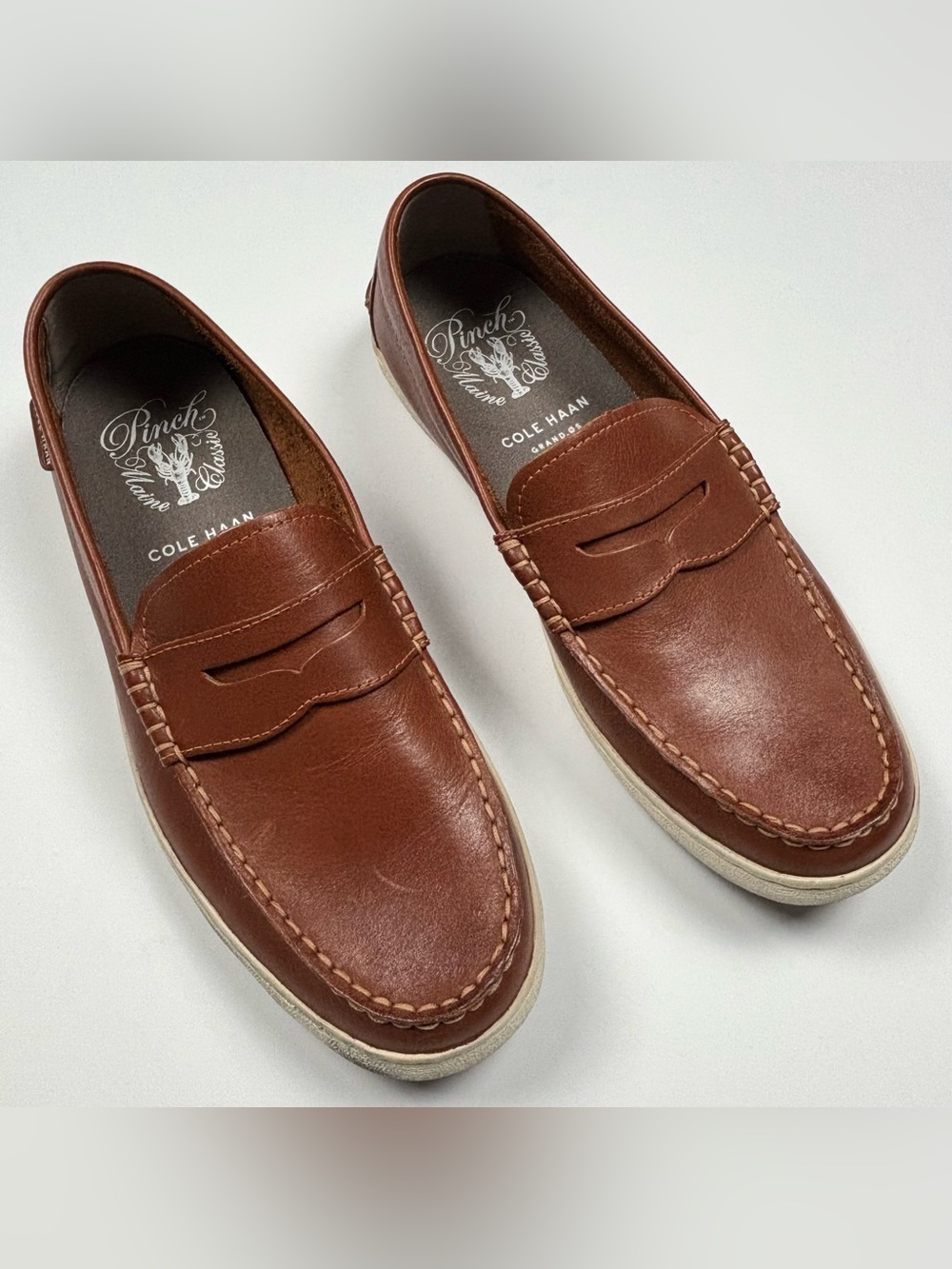 Cole Haag Men’s Pinch Maine Classic Brown Leather Penny Loafers - Picture 3 of 9